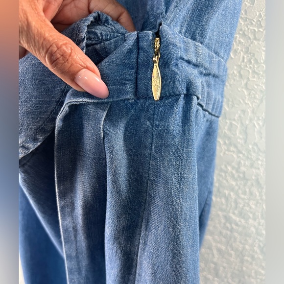 Draper James Chambray Ruffle Wrap Romper - Picture 8 of 12